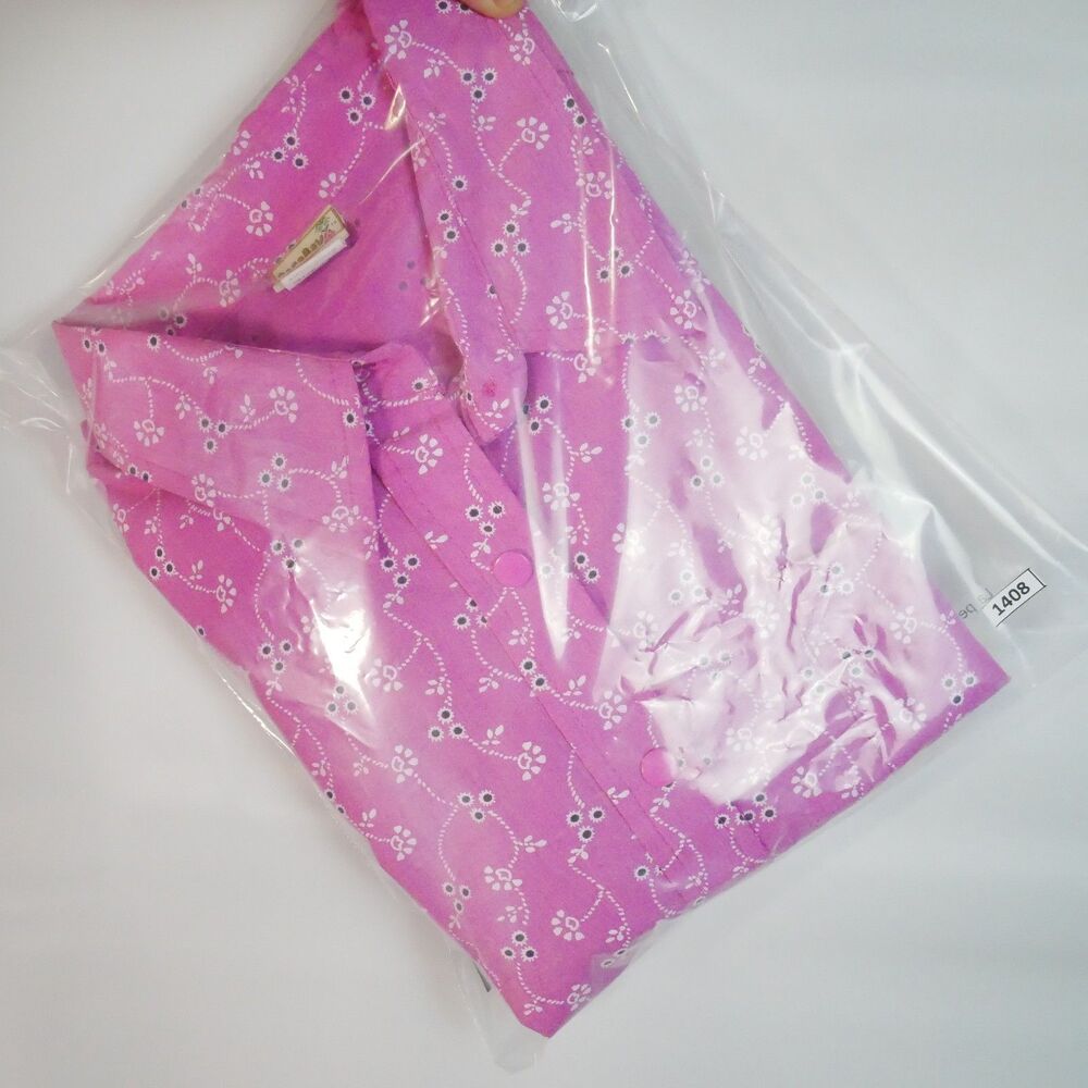 Boca Bay Womens Size L  Blouse Snap Button Pink Floral Short Sleeve - Picture 13 of 13